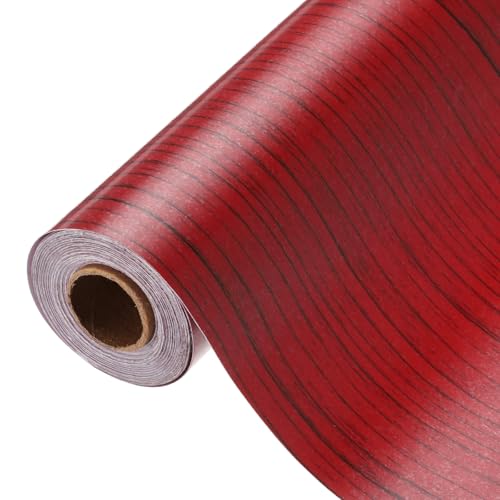 Papier peint adhésif rouge imperméable pour masquer les défauts d'un meuble - 2