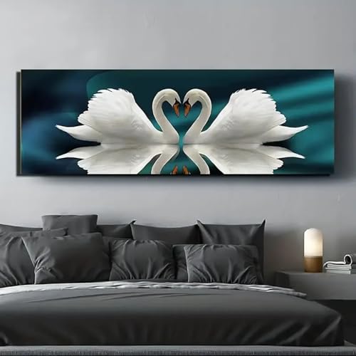 Peinture sur toile cygne pour rompre la monotonie d'un mur blanc