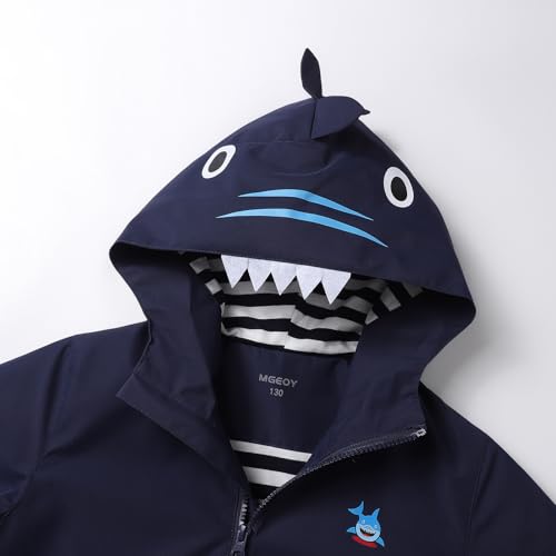 Image of MGEOY Girls Rain Jacket Lightweight Waterproof Hooded Cotton Lined Raincoat Windbreaker for Kids Size 4-12 Years