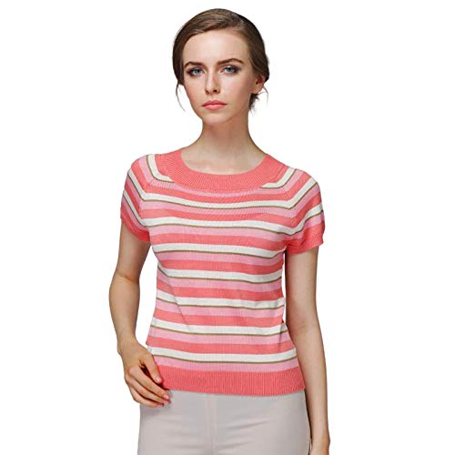 HAOYIシルクの女性の服の半袖間色のカジュアルな运働のtシャツ、女性の顕やせたカーディガ