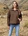 AMEBELLE Women's Oversized Hooded Puffer Jacket Quilted Lightweight Winter Warm Pullover Padded Hoodies Coat(2611-Brown-M)