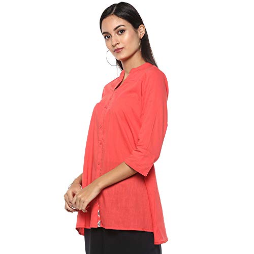 Image of STOP by Shoppers Womens Mandarin Collar Solid Tunic
