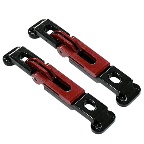 Image of KMH Metal Door Hinge Step Compatible with Mahindra Thar, Anti-Skid Foldable Design Heavy Side Foot Step Car Accessories for Thar, Pack of 2 (Black & Red)
