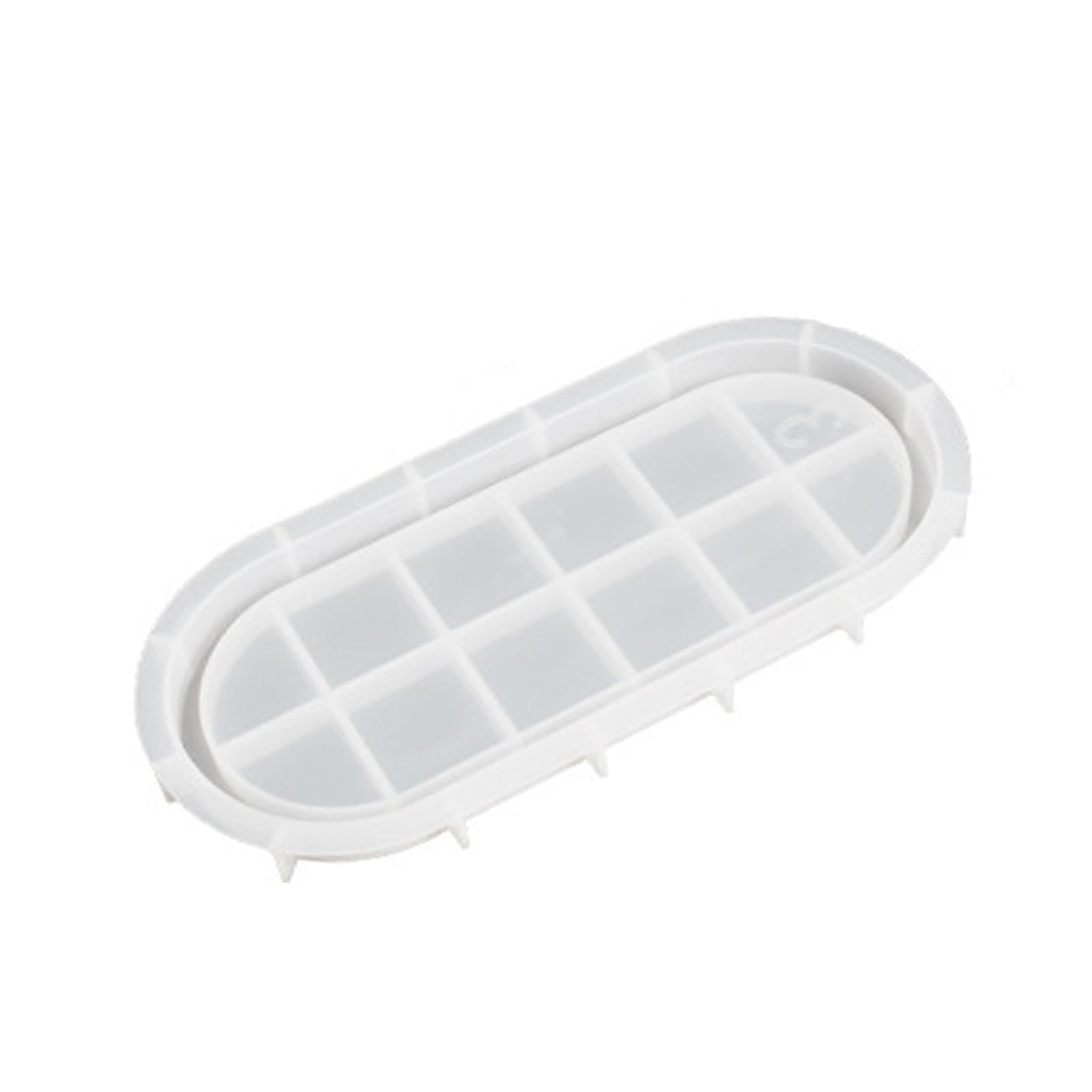 Leliafleury Oval Tray Resin Mold Silicone Coaster Mold White Coaster Mould for DIY Crafts Cups Mats Tray, 25.1cm x 11.5cm