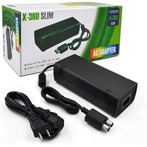 Prodico Xbox 360 Slim Power Supply, Xbox 360 Slim Power Brick AC Adapter for Xbox 360 Slim Console Cover