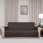 PureFit Reversible Quilted Sofa Cover, Water Resistant Slipcover Furniture Protector, Washable Couch Cover with Non Slip and Elastic Straps for Kids, Dogs, Pets (Sofa, Chocolate/Beige) - Image 2