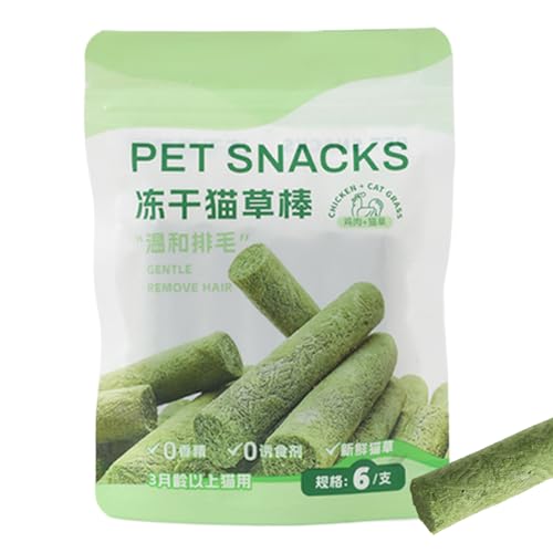 Cat Gass Titting Dissy Stick, Congelar hierba seca para gatos,Gatito comestible masticar juguetes Treat | Palillos de hierba de gallina liofilizados naturales para dentición y limpieza de dientes
