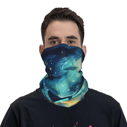 Pañoleta tipo braga para cuello y rostro con diseño abstracto espacial, unisex miniatura 2