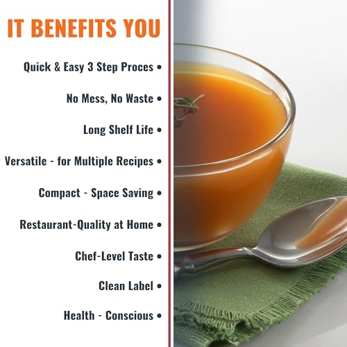 SAVORY CHOICE Reduced Sodium Vegetable Broth Concentrate, 45 Packets (9.6g) - Vegan, Vegetarian, Gluten-Free, Diary-Free Broth Concentrate