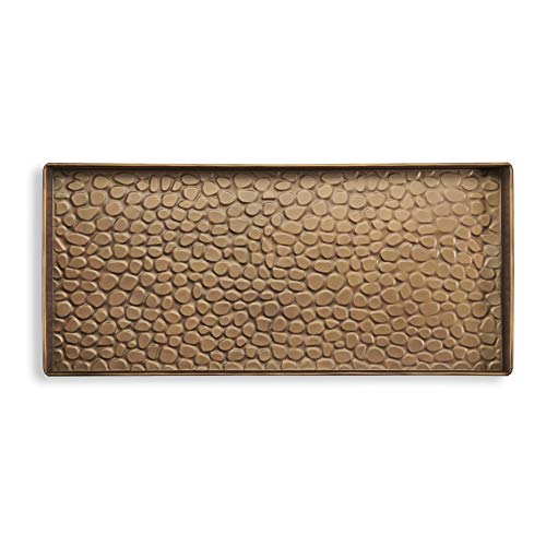 Good Directions 208BR Medium Boot Tray, Pebbles Multi-Purpose All Weather Decorative Boot Tray, Shoes, Plants, Garage, Patio Door, Pet Bowls, 30 Inch Entry Indoor Shoe Tray, Brass Finish thumb #1