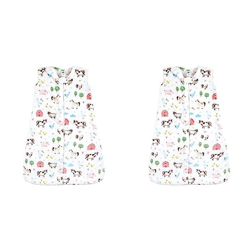 Image of Hudson Baby Unisex Baby Plush Sleeping Bag, Sack, Blanket, Girl Farm Animals, 0-6 Months (Pack of 2)