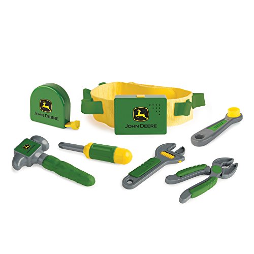 John Deere Deluxe Talking Toolbelt - 7-Piece Kids Tool Set - Interactive Construction Toys - Interactive Toddler Tools Playset - Green - 7 Count - Preschool Toys Ages 2 Years and Up by TOMY - Used condition - US$23.12