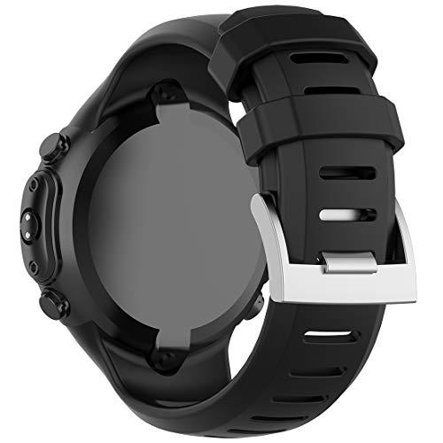 Bracelets de rechange Suunto D6i Zulu en silicone souple noir de plongée