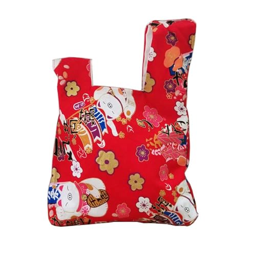 FANCYPUMPKIN vintage japonés Yukata Kimono Crane Bolso de mano Bolso pequeño para monedas Bolso tote Bolsa con nudo, A19