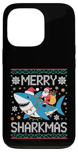 Merry Sharkmas AO[Z[^[ T^ CfBO V[N Cgt X}zP[X iPhone 13 Pro p