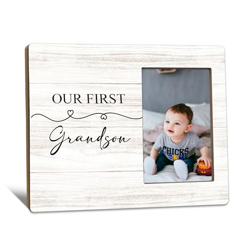 Beliran First Grandson Gifts Picture Frames 4x6 Grandparents Photo Frame Baby Frame First Time Grandparents Gifts New Grandparent Gift Picture Photo Frames for Home Room Nursery Decor