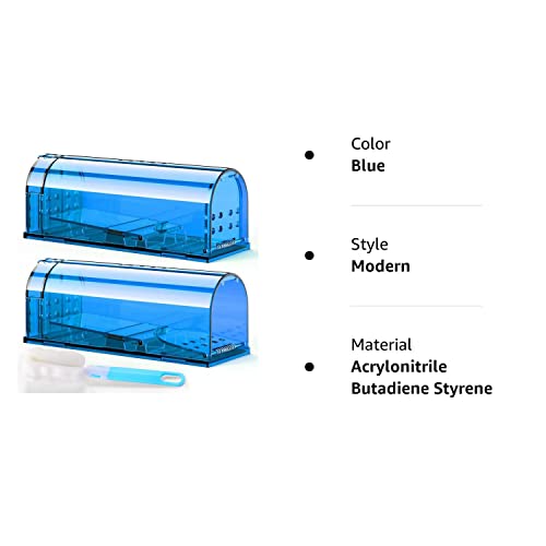 Mouse Traps, Humane Mouse Trap, Easy To Set, Mouse Catcher Quick Effective Reusable And Safe For Families -2 Pack (Blue) #TOP5