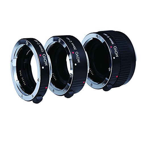 Movo AF Macro Extension Tubes for Canon EOS with 12mm, 20mm and 36mm Tubes (Metal Mount)