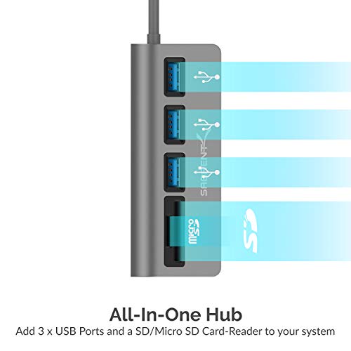 Image of Sabrent 3 Port USB 3.0 Hub with SD /Micro SD Card Reader (HB-U3CR)
