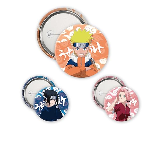Abystyle - Naruto - Confezione Di Badge Naruto, Sasuke, Sakura