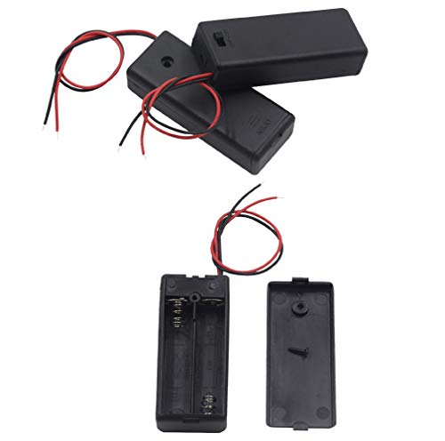LampVPath (Pack of 3 2 AAA Battery Holder with Switch, 2 x 1.5V AAA Battery Holder Case with Wire...
