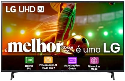 Smart TV 4K 43" LG UHD 43UT8000 Processador α5 Ger7 AI Alexa/Chromecast integrado Otimizador de Jogos webOS 24 compatível com Controle Smart Magic