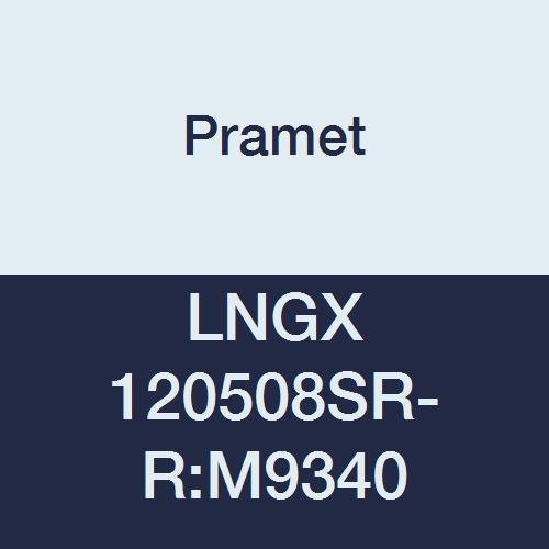 LNGX 120508SR-R:M9340 Carbide Insert for Econ LN Milling Cutter, Stainless Steel and Super Alloys (M35,S25), LNGX Style, 4 Cutting Edges, Roughing, .031" Rad, CVD, Black (Pack of 10)