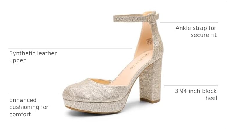 Image of DREAM PAIRS Women's Platform Chunky Closed High Heels