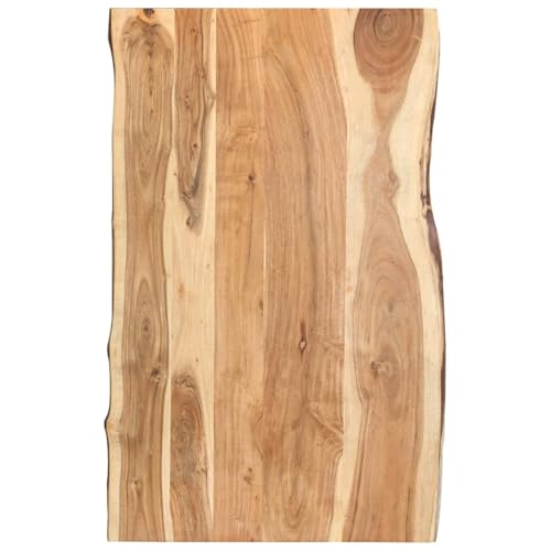 Plateau de table en bois d'acacia massif 100x50-60cm épaisseur 3.8cm