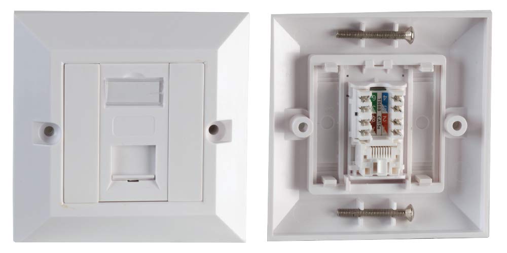 PRO SIGNAL PSG91589 1-Gang Single RJ45 Socket Cat5e Faceplate White