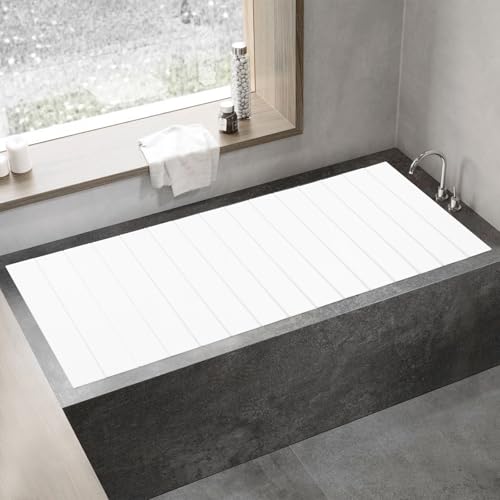 Badewannenabdeckung 160 x 70cm Badewanne Brett Faltbare Badewannenbret PVC Dämmplatte Badewannen Abdeckung wasserdichte Staubdichte bis 5kg für alle Standardbäder