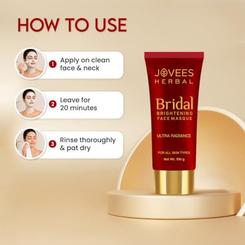 Image of Jovees Herbal Bridal Brightening Face Masque Pack | Ultra Radiance | With Orange Peel And Turmeric Extract | For All Skin Types | 100GM