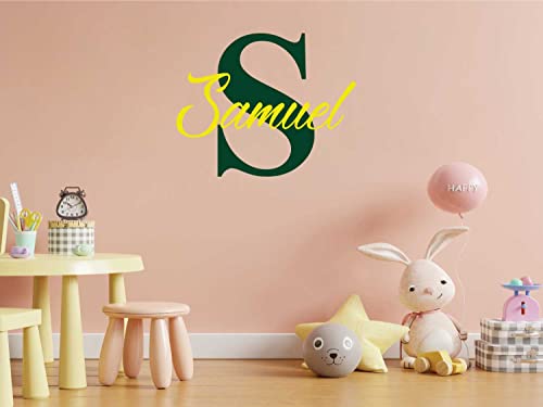 Vinilo Decorativo Personalizado Nombre y Inicial para Pared miniatura 4