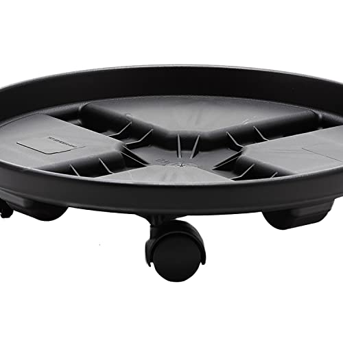 Bloem Round Plant Stand Caddy W/Wheels Saucer Tray (Cad1400), Black, 14" #TOP5