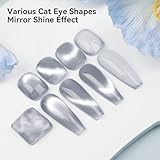 Bevimee Cat Eye Gel Nail Polish Silver Cats Eye Gel Polish Magnetic Polishes for Nail Art Long Lasting UV Gels Silver 12ml - Image 3