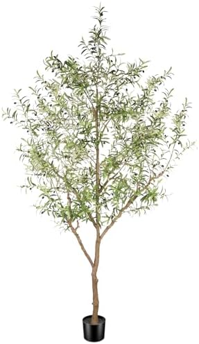 Faux Olive Tree 9ft - Realistic Artificial Olive Tree 9 Feet Indoor (108