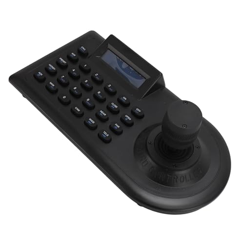 Teclado de Control PTZ, Controlador PTZ Joystick 3D Fácil de Usar Control Eficiente Interfaz RS485 232 Protocolos Seleccionables para NVR DVR (Enchufe de la UE)