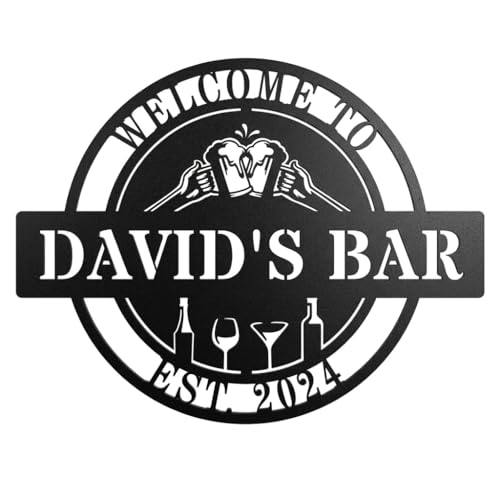 Personalized Bar Sign | Custom Metal Wall Art Decor for Home Beverage Station & Wet Bar | Unique Pub Room Housewarming Gift & Man Cave Accessories