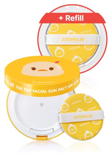 Image of ATOPALM Tok Tok Facial Sun Pact & Refill Set SPF43 PA+++, 0.5 oz (15g)