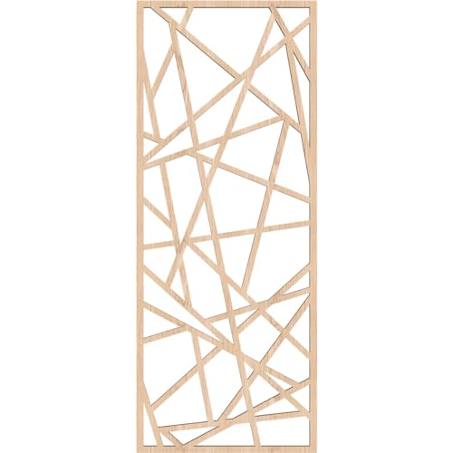 Image of Conway Decorative Pierced Fretwork Wood Wall Panels, 9 3 /8 inchW x 24 3 /8 inchH x 1 /4 inchT, Red Oak