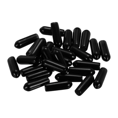 Image of uxcell 88Pcs Rubber End Caps, 5mm(3 /16 inch) ID 16mm(5 /8 inch) Height Round Screw Thread Protectors Flexible Screw Bolt Covers Caps for Metal Tube Rod Bolt, Black