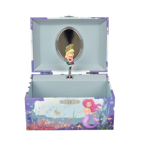 LAxury Mermaid Musical Jewelry Box with Spinning Mermaid Doll-mermaid music box for girls-Purple Underwater Design-Plays Beautiful Dreamer-mermaid toys for girls 4-6.