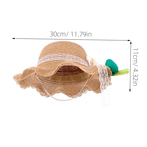 Homoyoyo 1set Boy Girl Woven Sun Hat with Beach Bag Lightweight Uv Cap for Girls Adorable Spring Accessory for Outdoor Activities and Travel2