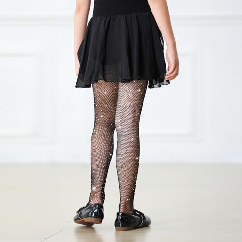 Zando Sparkly Fishnet Tights for Girls Glitter Sparkle Lace Toddler Girl Stockings Rhinestone Stretchy Halloween Daily2
