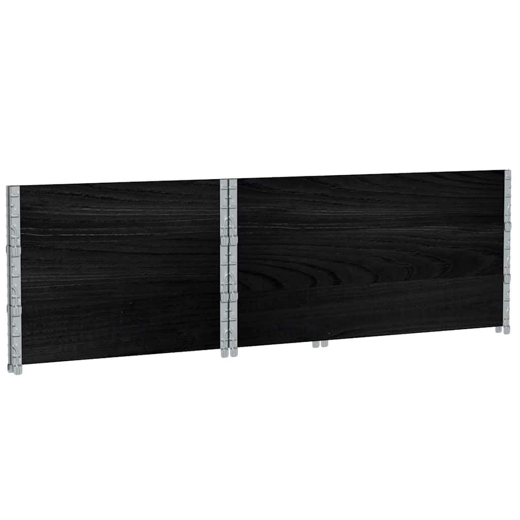 Paletten-Aufsatzrahmen 3 STK. Schwarz 120x80 Massivholz Kiefer
