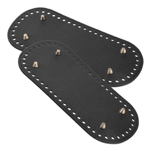 HOODANCOS Base para Bolso Artesanal de Piel Sintética Negra Ovalada de 22X10 CM Práctica Base para Tejer y Moldeador de Fondo para Bolsos DIY Paquete de 2 Piezas Adecuado para
