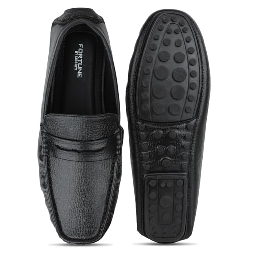 Image of Liberty Fortune CLASSIK-2E Loafer Shoes for Men - Brown, Black, Non-Lacing Casual Formal Slip-On Loafers Stylish Shoes Ideal for Office, Party, Wedding, Kurta - Comfortable Lightweight