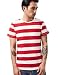 Zbrandy Wide Striped T Shirt for Men Sailor Tee Red White Black Navy Stripes Top Basic