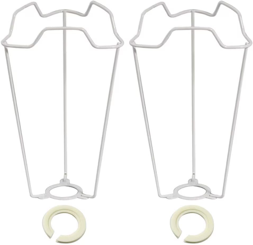 6" Premium Shade Carrier for Lampshade with Duplex Fitting | Continental (ES 41mm) to UK (29mm) Reducing Ring Included | Fits Most Types of Lamp | ES SES BC SBC UK (Pack of 2)