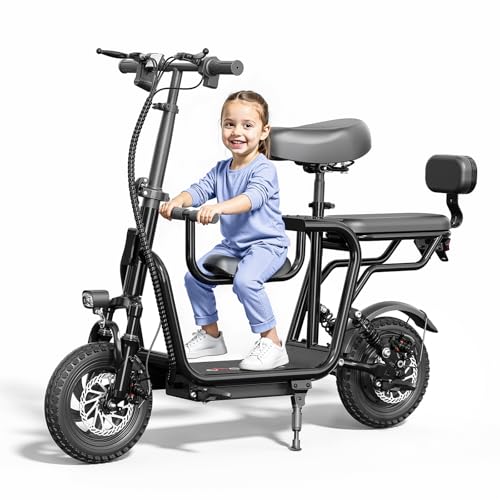 48V Adults Electric Scooter with Seat for Adults, 750W Peak Power Motor 18.75 MPH 20 Mile Range, E Scooter with Seat, Foldable Handlebar, Dual Disc Brakes